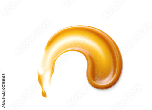 Tasty peanut butter on white background