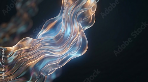 Translucent Jellyfish Form Flowing in Dark Water with Ethereal Blue Glow Close Up