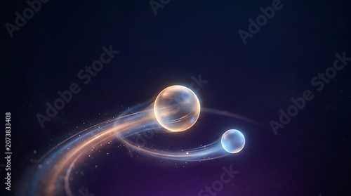 Glowing Blue Earth Like Planet in Space with Stars Sunlight Eclipse Effect and Cosmic Sky Background