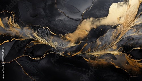 Elegant Abstract Background Featuring Dark Textures With Rich Black Gold Accents And Subtle Grey Tones Blending Seamlessly Across The Canvas