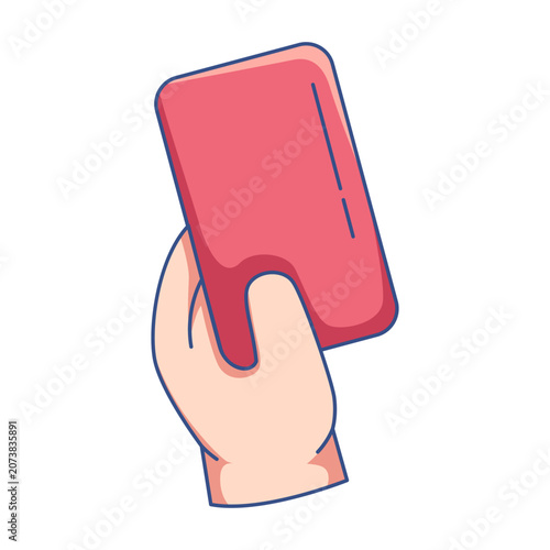Canvas-taulu Referee hand holding a red card for penalty or ejection in Football Match