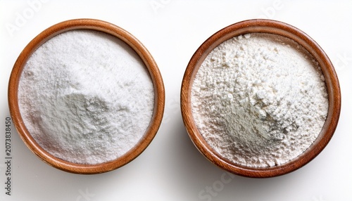 Bowl Of Baking Powder Isolated On White From Above