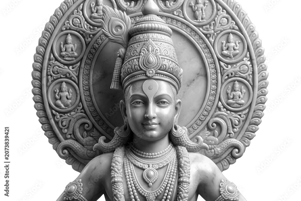 Fototapeta premium 3d AI Generated of Ashadi Ekadashi festival of Lord Vitthal, Panduranga from Pandharpur, Maharashtra, India. Happy Ashadi Ekadashi 