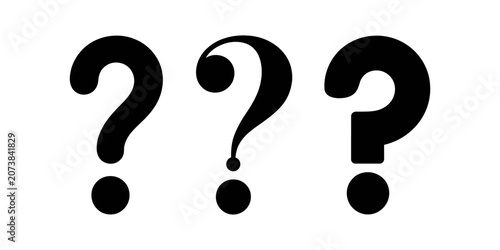 Question mark symbols, vector question marks, punctuation icons silhouette, black symbols