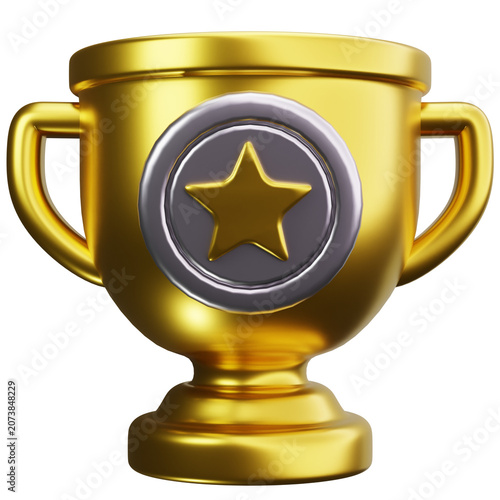 Gold Winner Gaming Trophy 3D Illustrations