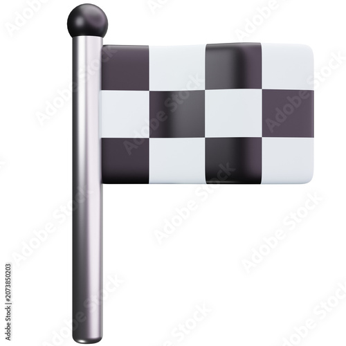 Racing Finish Line Flag 3D Illustrations