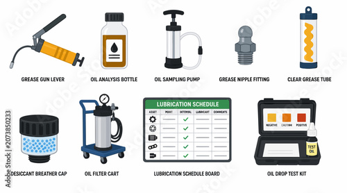 Collection of oil and gas industry equipment icons.
