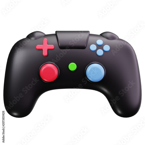 Black Video Game Controller 3D Illustrations