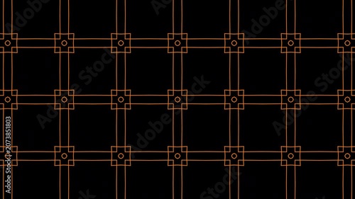 4K Abstract Motion Background: Copper Square Lattice Pattern with Alpha Channel
