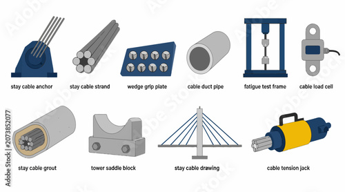 Tablou pe pânză Collection of industrial metal parts and tools.