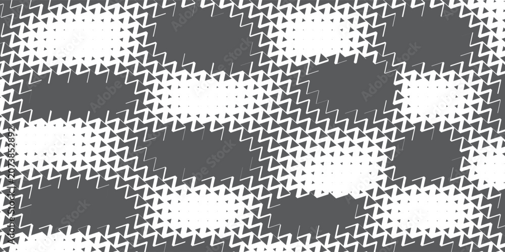 Fototapeta premium Contemporary Gray Geometric Triangle Mosaic with White Zigzag Structure and Seamless Layout creative graphic design eps10