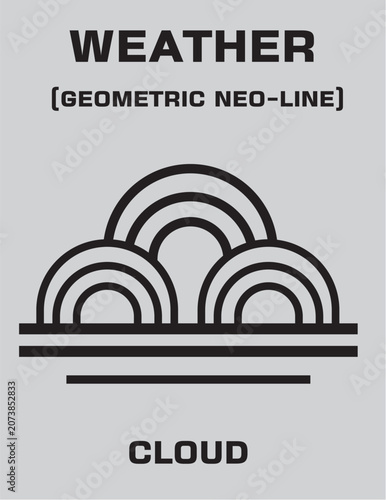 Weather forecast icon set in geometric neo-line style isolated on background.
