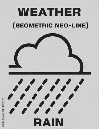 Weather forecast icon set in geometric neo-line style isolated on background.