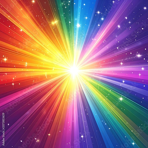 Vibrant Rainbow Light Explosion Cosmic.