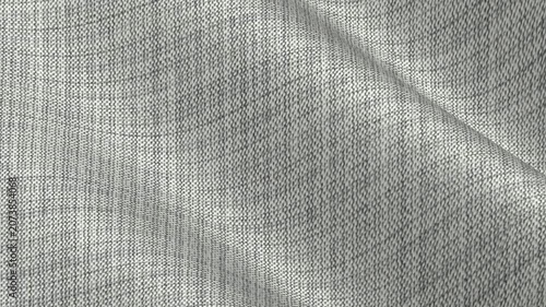 Premium Italian Ash Gray Micro Check Wool Silk Fabric shifting in elegant waves of sophisticated micro pattern and luxury tailored material texture