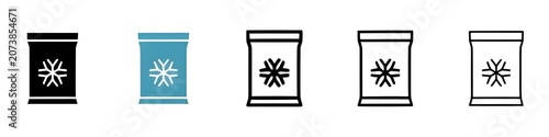 Fotografía Frozen food bag vector icon set