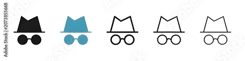 Quadro su tela Incognito icon set