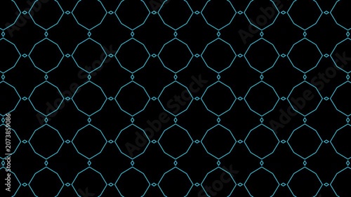 4K Abstract Motion Background: Neon Blue Geometric Star Pattern with Alpha Channel
