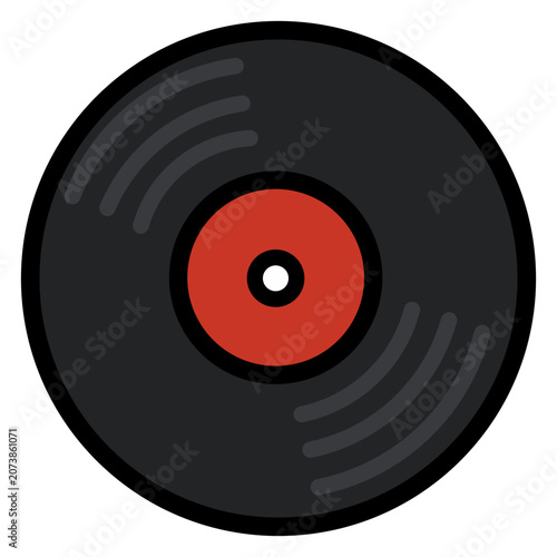 Retro Vinyl Record Audio Disc Icon