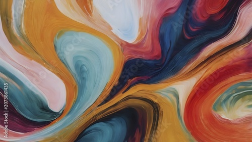 Colorful brush strokes abstract poster featuring painterly textures and artistic background design for modern creative wall décor, AI generated
