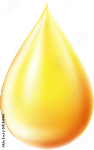Realistic golden oil drop isolated Element Illustration