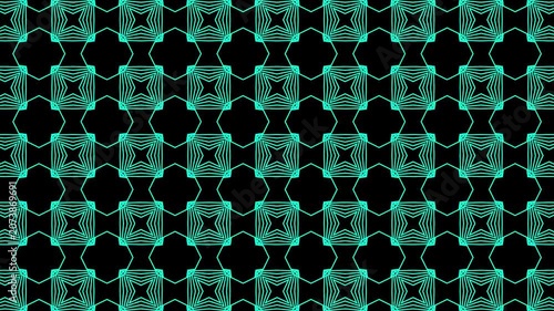 4K Motion Background Cyan Octagram Geometric Grid with Alpha Channel
