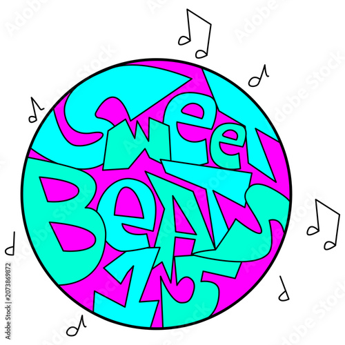 Sweet Beats Graphic Design Typography Illustration Hand Drawn Vector Isolated on White Background