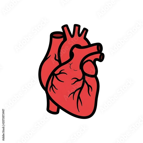 Red heart with flames and smoke illustration.