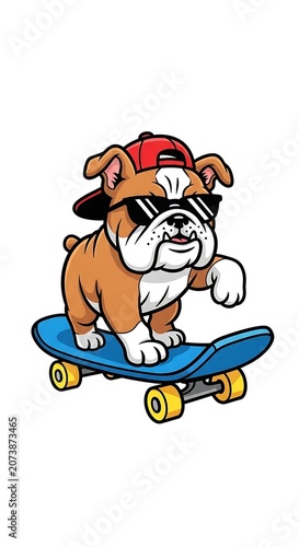 Cartoon boy riding blue scooter with helmet.