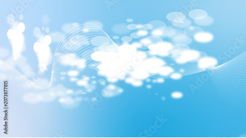Bild auf Leinwand Abstract blue background with bubbles and snowflakes abstract blue background wi