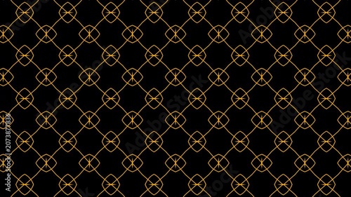 4K Motion Graphic Luxury Golden Geometric Interlocking Pattern with Alpha Channel
