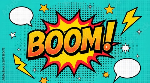 Comic Book Style Explosion Speech Bubble Graphic
