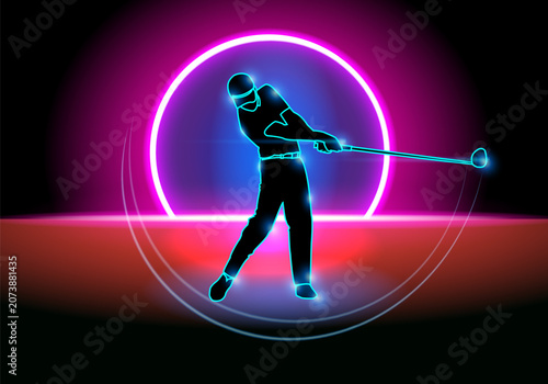 Neon Golf Swing