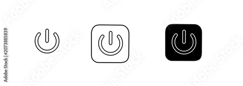 Vector illustration of power button icon set