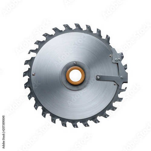 Close-up of a sharp circular saw blade