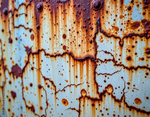 Rusty Metal Surface with Peeling Paint and Texture