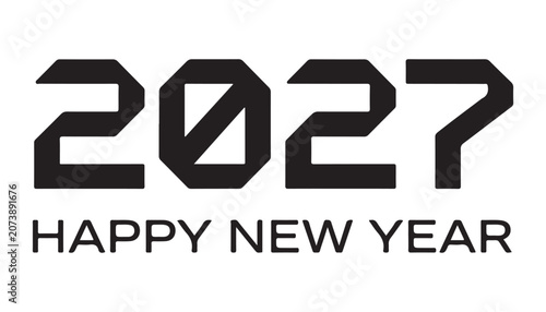 Black happy new year 2027 greeting on isolated for celebrations