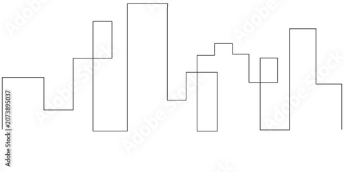 Cuadro en lienzo Minimalist city skyline lineart silhouette urban view.