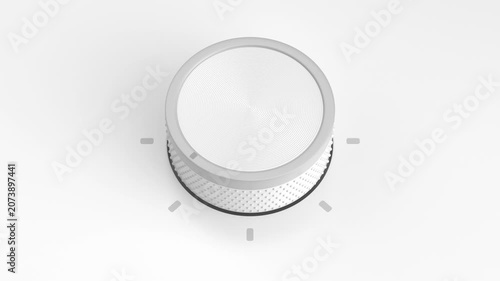 Turning white plastic control knob on electronic device