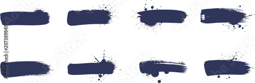 Tableau sur toile Grunge brush strokes set with paint splatter and splashes