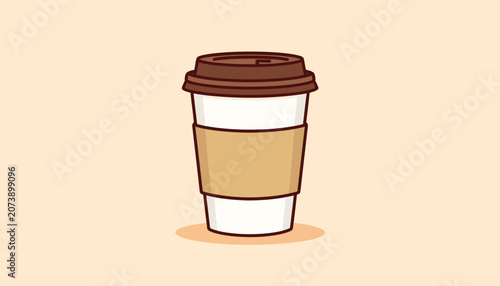 vector illustration of a takeaway coffee cup
