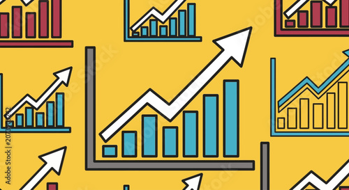 Growth Bar Graphs Vector Illustration