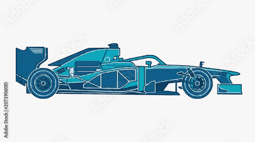 Billede på lærred Modern Formula One Racing Car Concept.