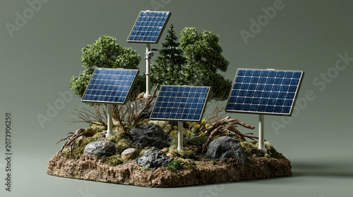 Solar Panels in Nature Scen...