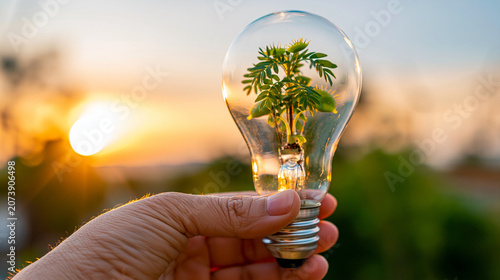 Green Idea in Hand: A hand ...