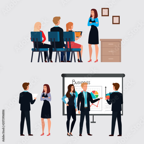 business people working together	
