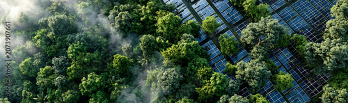 Aerial View of Lush Forest ...