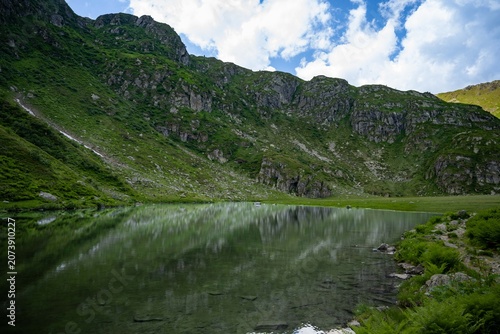mountain landscape with lake