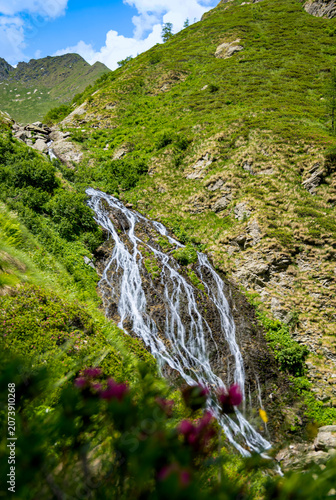 waterfall in the mountains