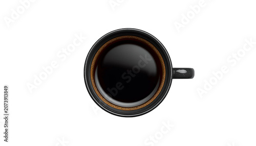 Hot Black Coffee Cup Isolated on Transparent Background